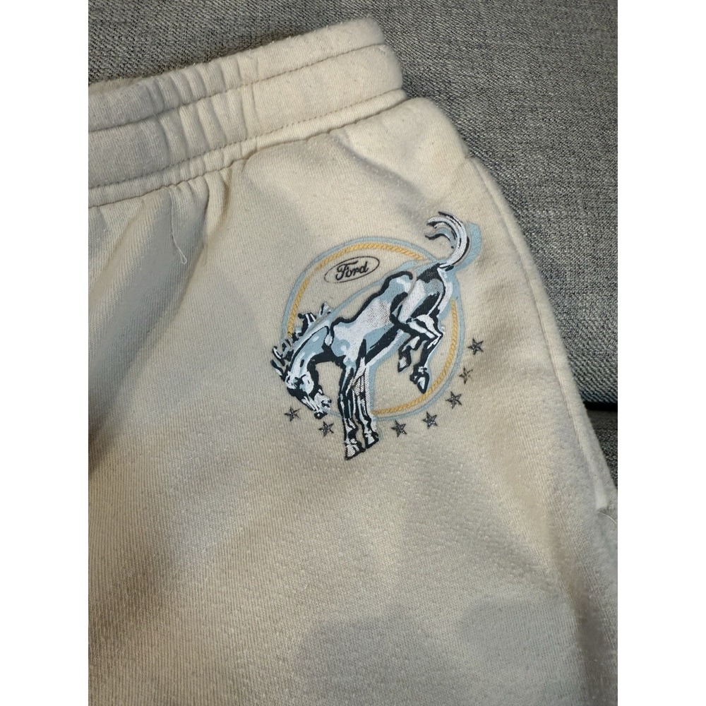 Ford Mustang Sweatpants Womens‎ M Beige Grayson Threads Jogger Pants